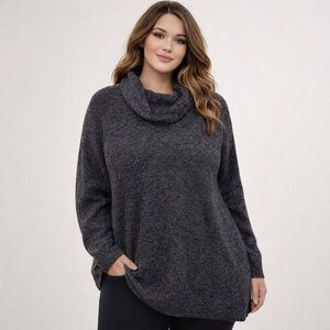 Barefoot Dreams Sweater Women's 2X CosyChic Lite Cowl Neck Oversized Plus Soft